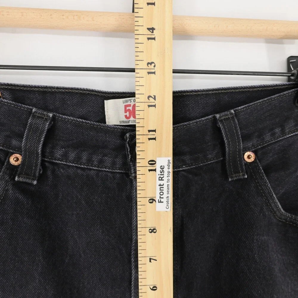 Levis 501 Jeans Mens 36x32 Black Straight Leg Button Fly Denim Original Fit